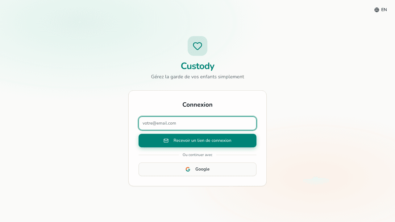 Login page